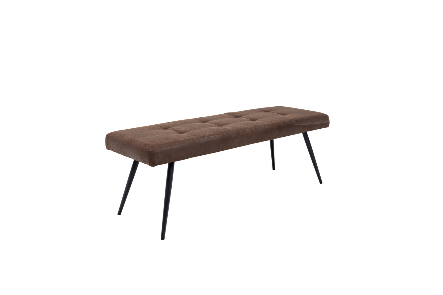 Elmstead 1.8m Medium Elm Veneer Table Set + Kensington Ebony Fabric Bench & 4x Dining Chairs