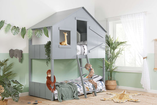 Kids Grey Safari Bunk Bed