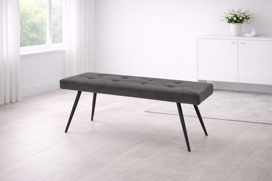 Lisburn Charcoal Faux Leather 1.35m Dining Bench