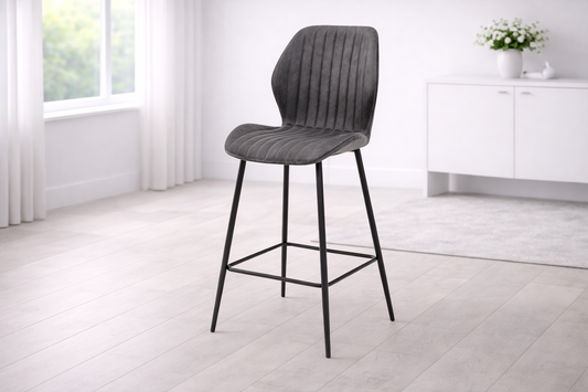 Lisburn Charcoal Faux Leather Bar Stool