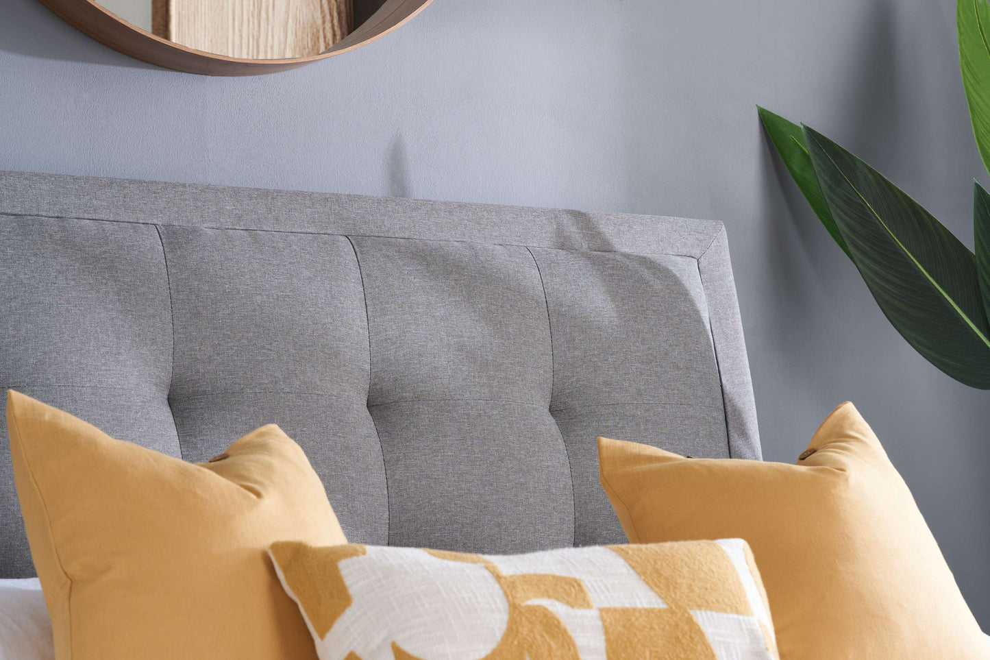 Shelby Grey Fabric Bed