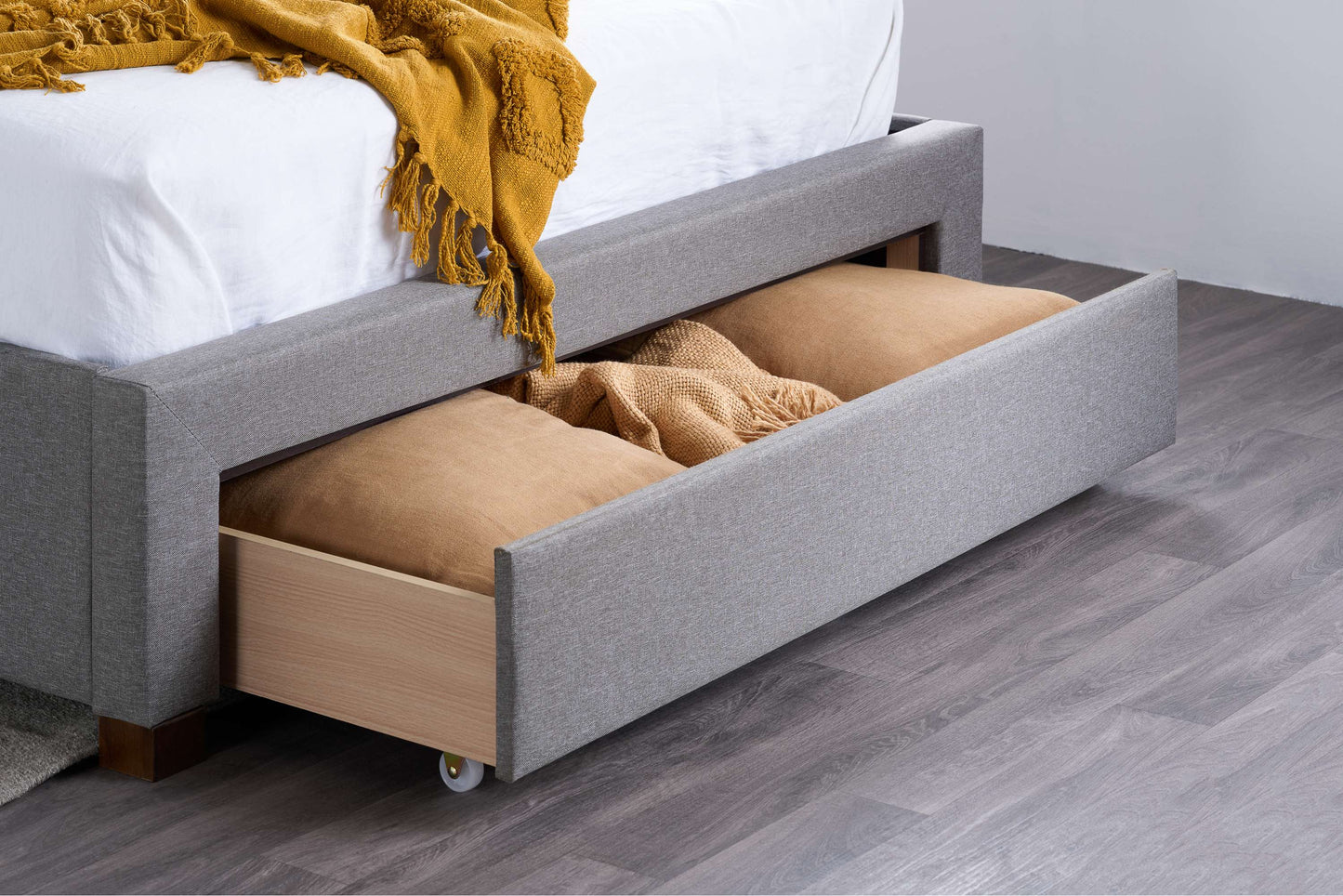 Shelby Grey Fabric Bed
