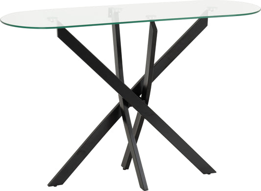 Sheldon Console Table Clear Glass/Black