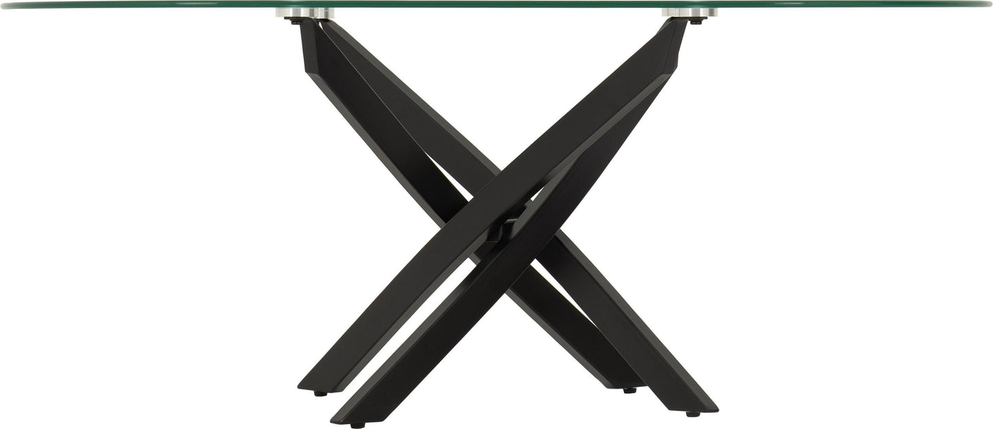 Black metal X-shaped table leg on a white background