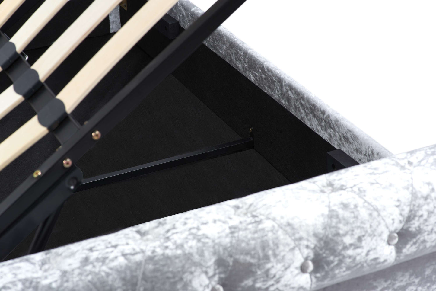 Sienna Light Grey Side lift Ottoman Storage Bed
