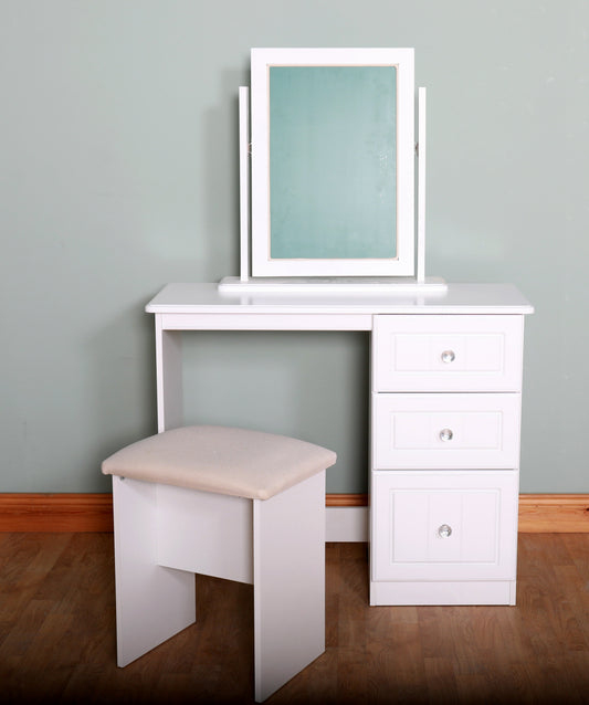 Millwood Single Kneehole Dressing Table Set - Choose Your Colours