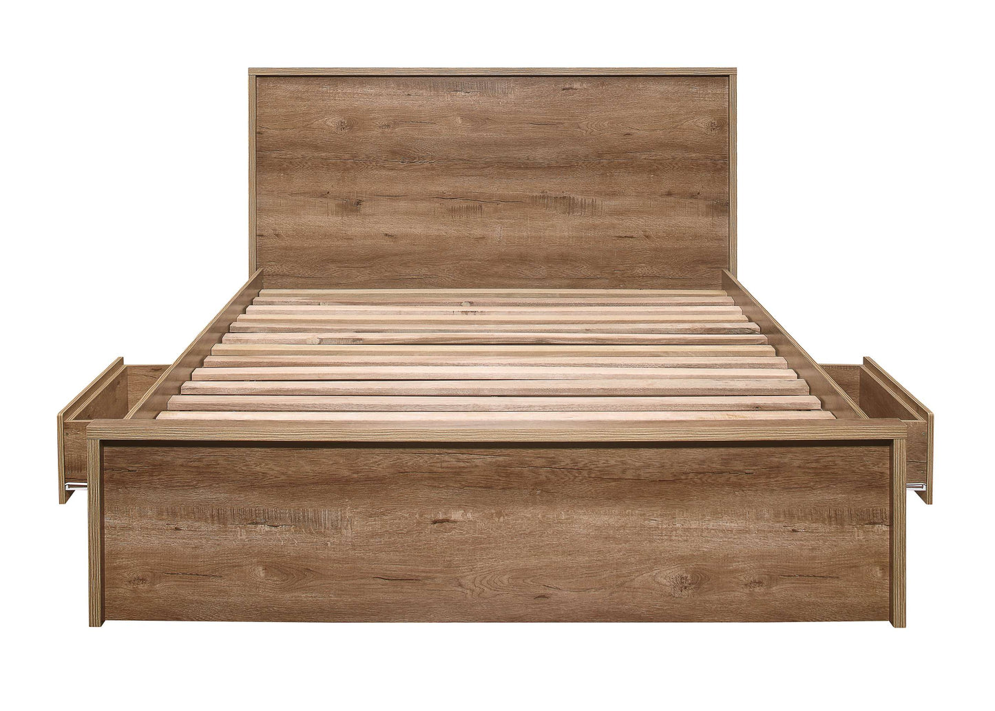 Stockwell Rustic Oak Effect Wooden Bed