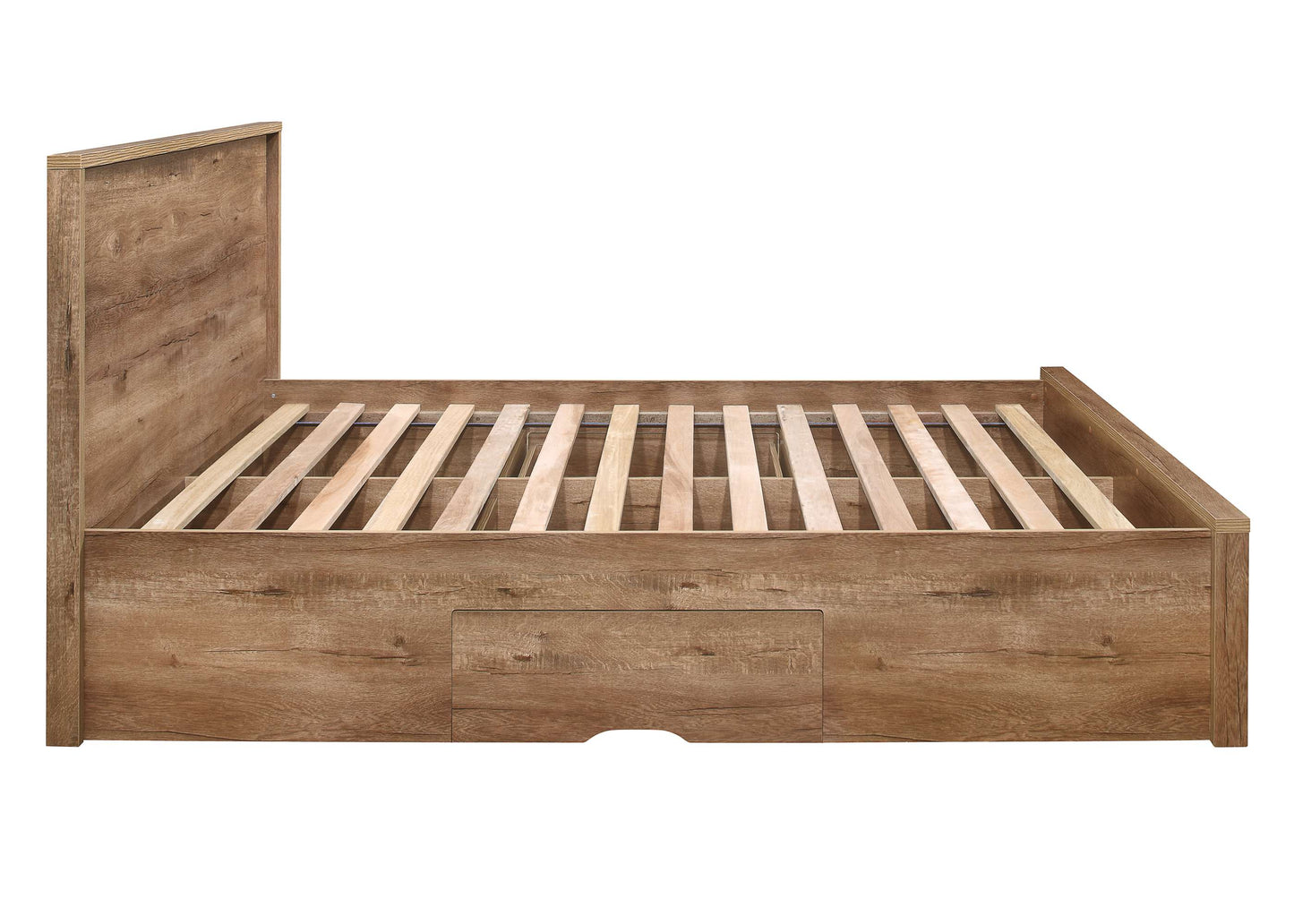 Stockwell Rustic Oak Effect Wooden Bed