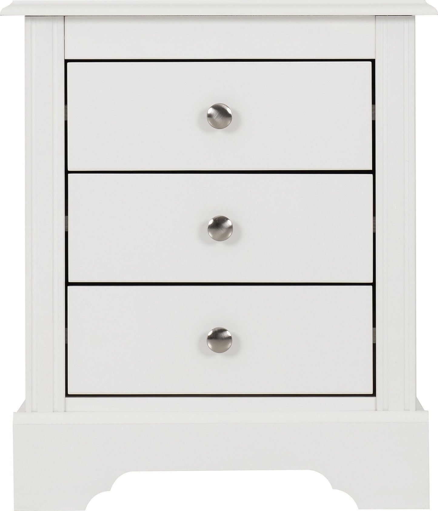 Stratford 3 Drawer Bedside White
