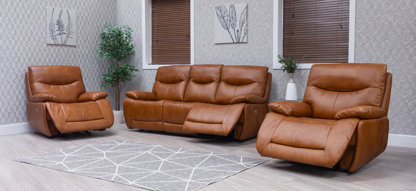 Sirocco Full Leather Saddle Power Reclining Sofas