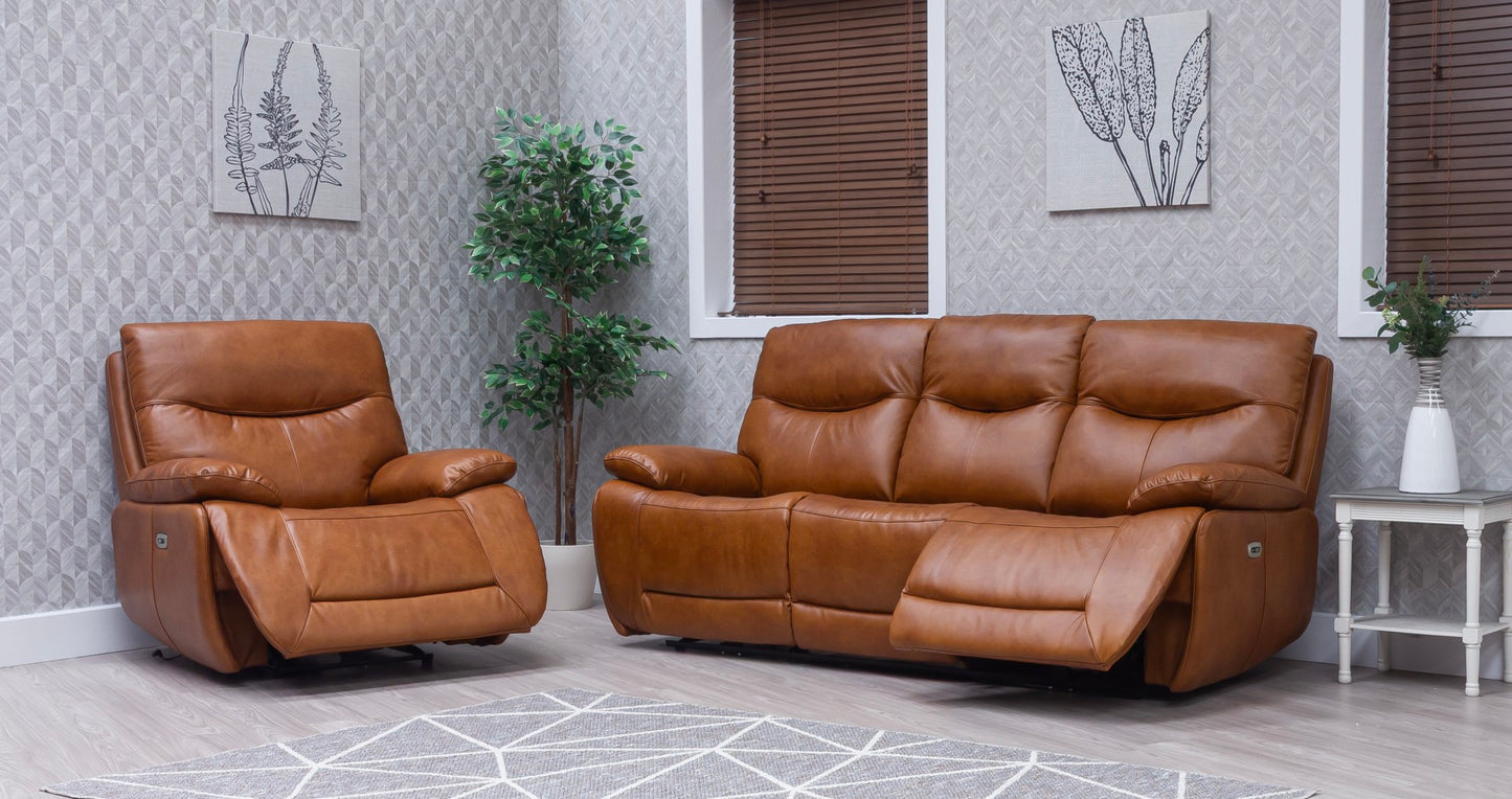 Sirocco Full Leather Saddle Power Reclining Sofas