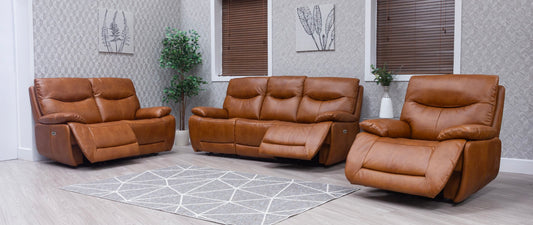 Sirocco Full Leather Saddle Power Reclining Sofas
