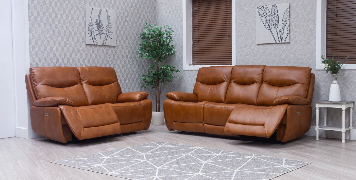 Sirocco Full Leather Saddle Power Reclining Sofas