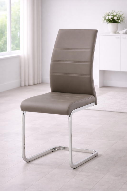 Boho PU Grey/Chrome Dining Chair
