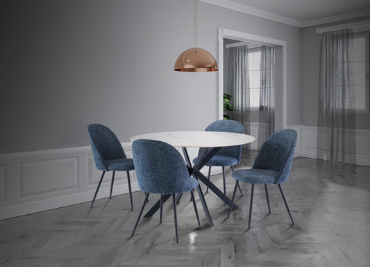 Hermes 1.2m Italian White Round Dining Table