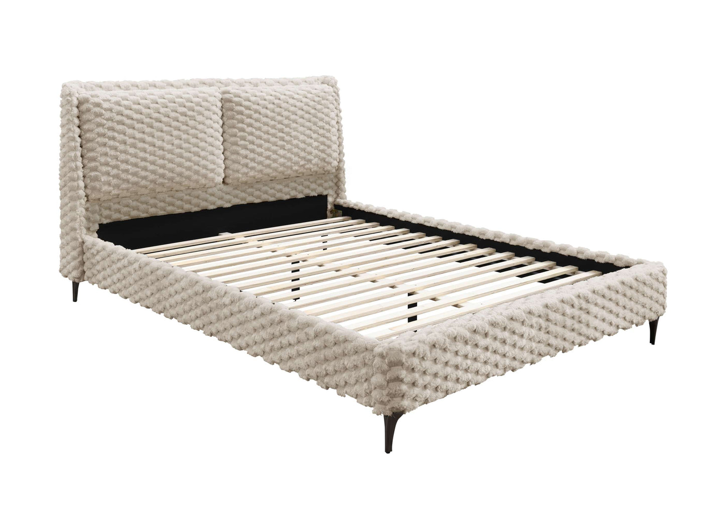 Tilly Stone White Fabric Bed