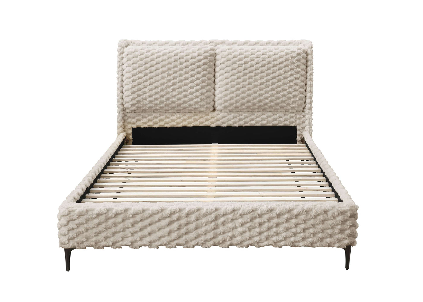 Tilly Stone White Fabric Bed