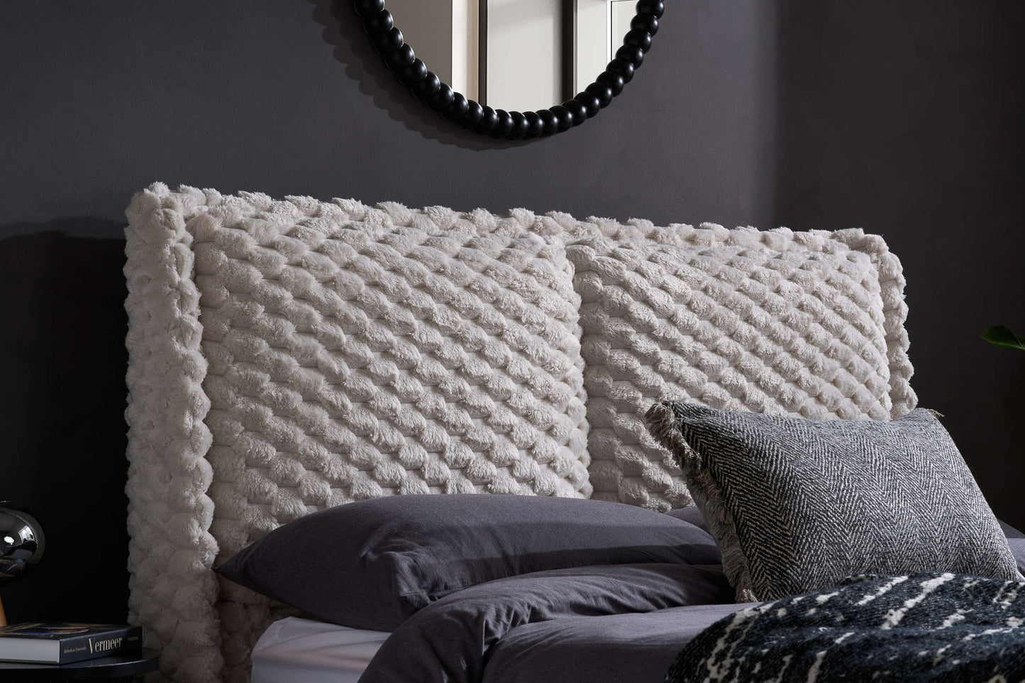 Tilly Stone White Fabric Bed