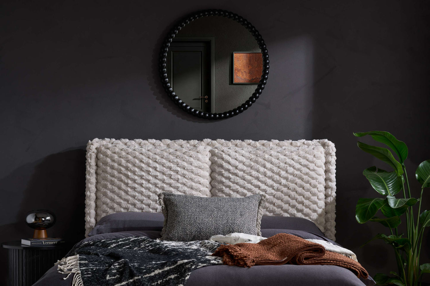 Tilly Stone White Fabric Bed