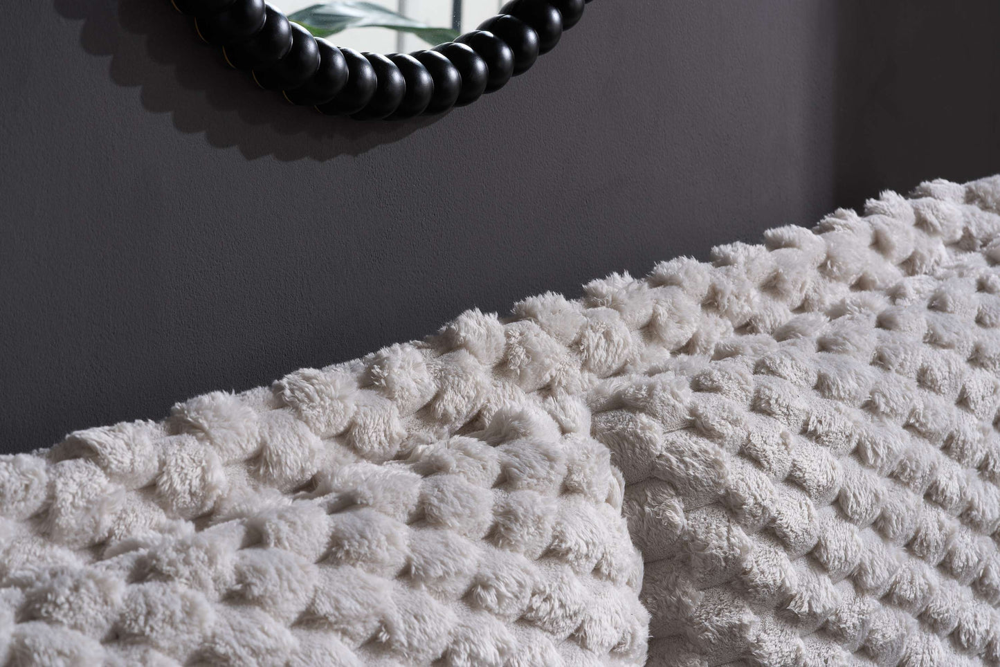 Tilly Stone White Fabric Bed