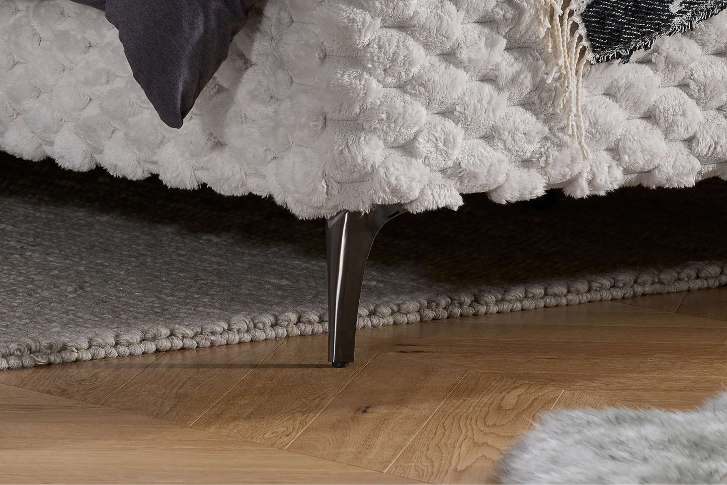 Tilly Stone White Fabric Bed