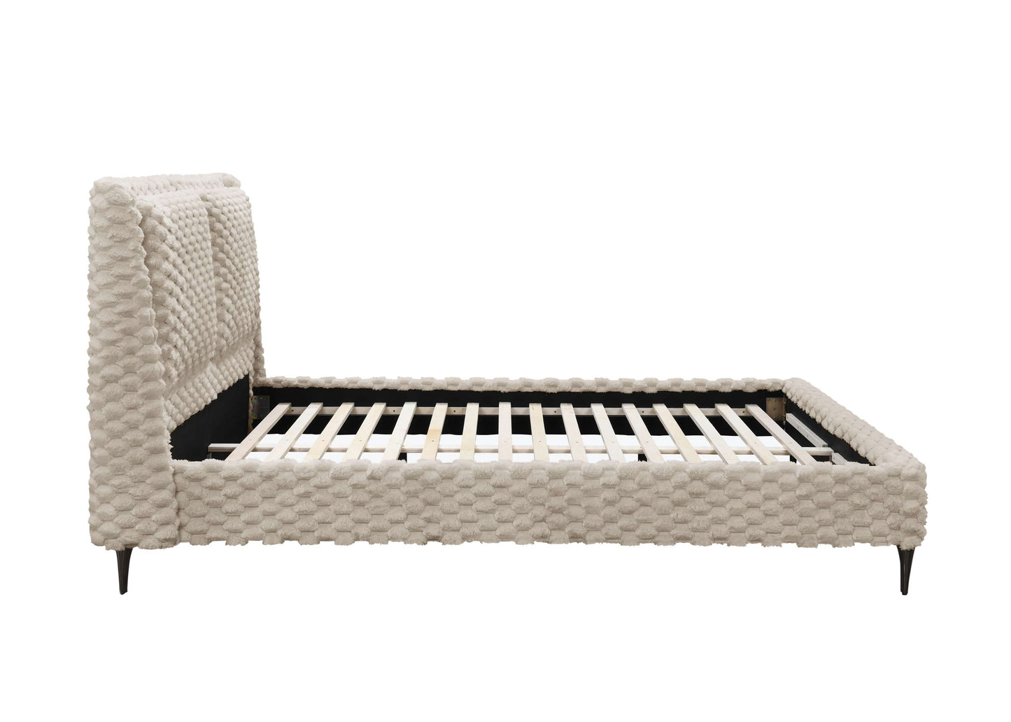 Tilly Stone White Fabric Bed