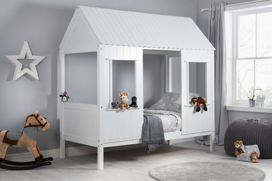 Kids White Treehouse Single Bed