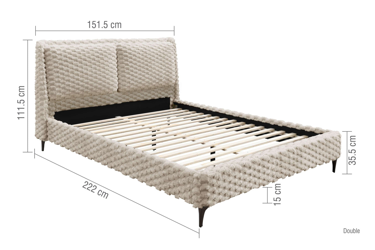 Tilly Stone White Fabric Bed