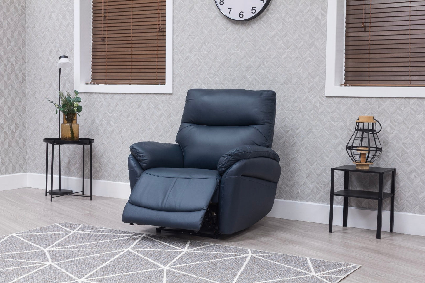 Torino Half Leather Navy Power Reclining Sofas
