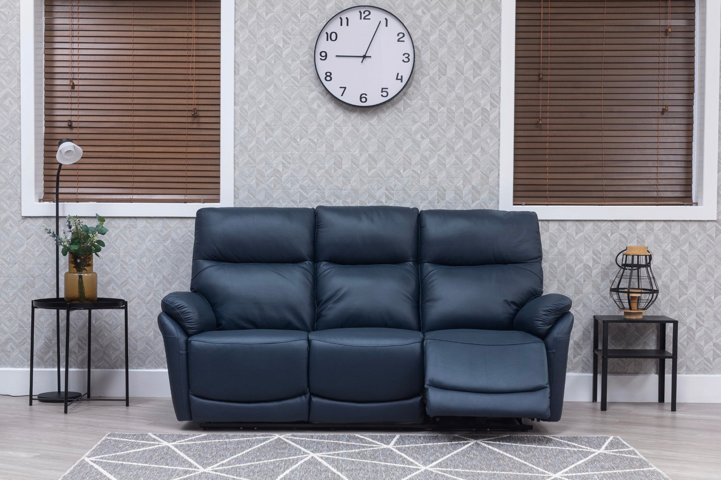 Torino Half Leather Navy Power Reclining Sofas