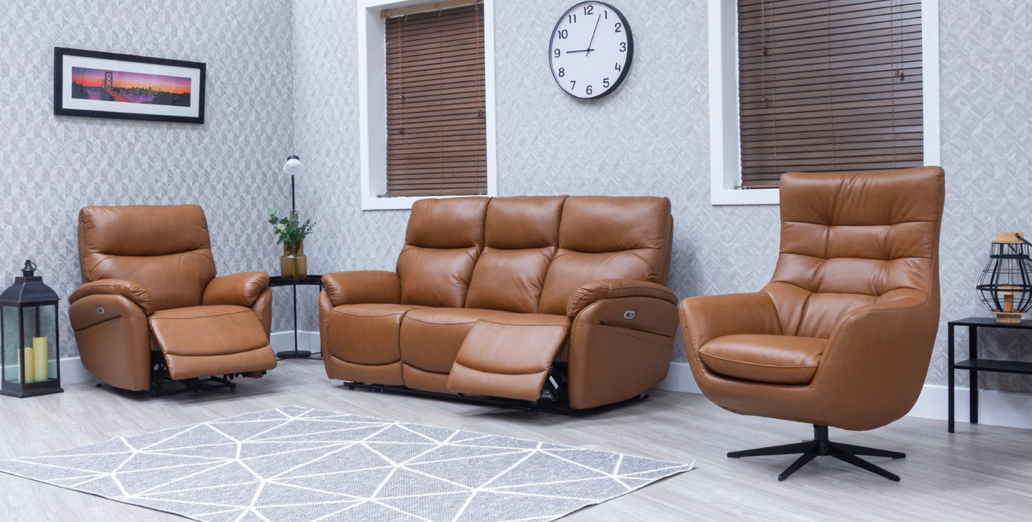 Orbit Saddle Leather Luxury Swivel Chair