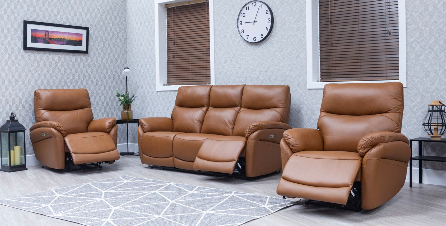 Torino Half Leather Saddle Power Reclining Sofas