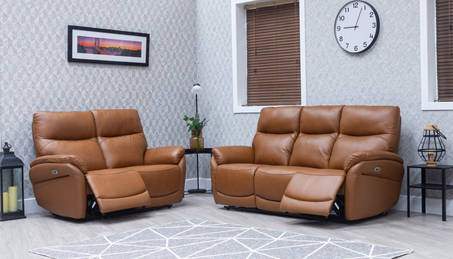 Torino Half Leather Saddle Power Reclining Sofas
