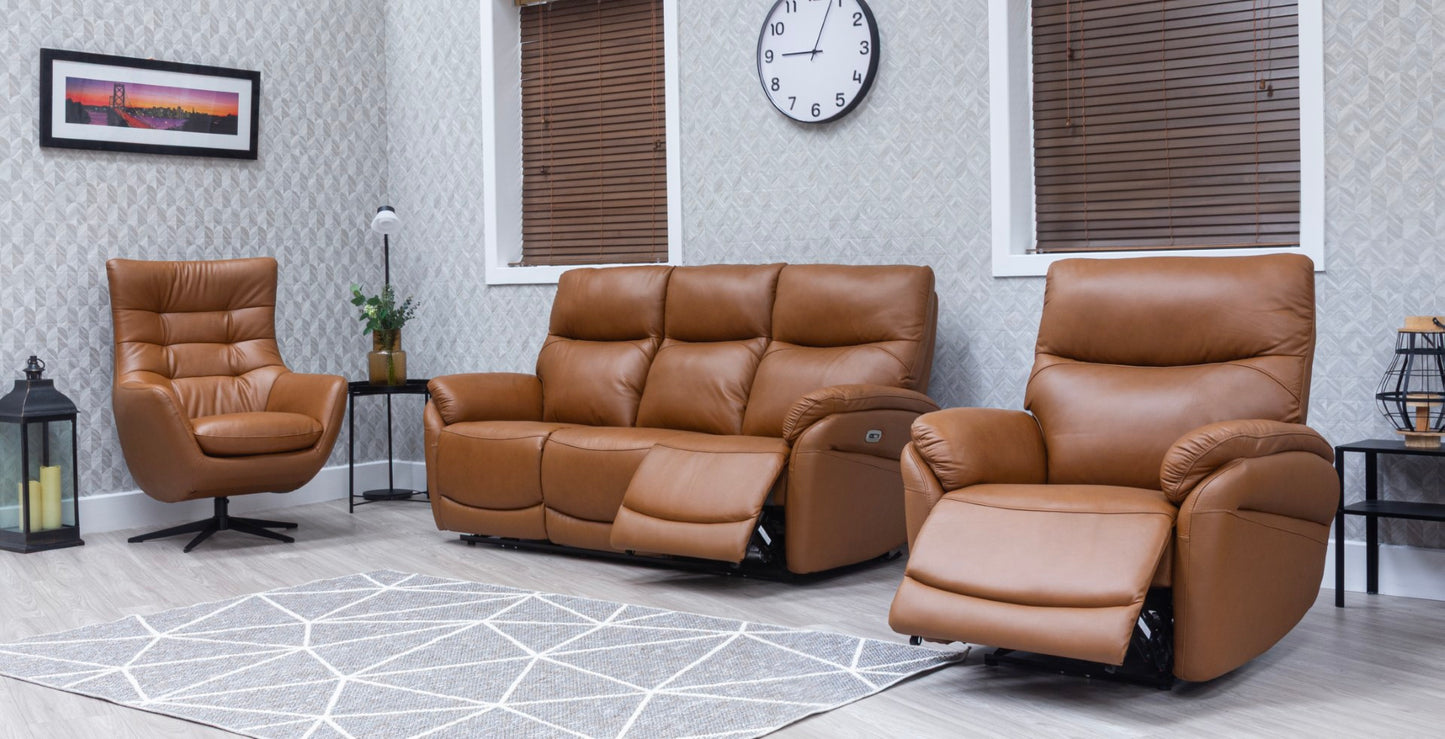 Orbit Saddle Leather Luxury Swivel Chair