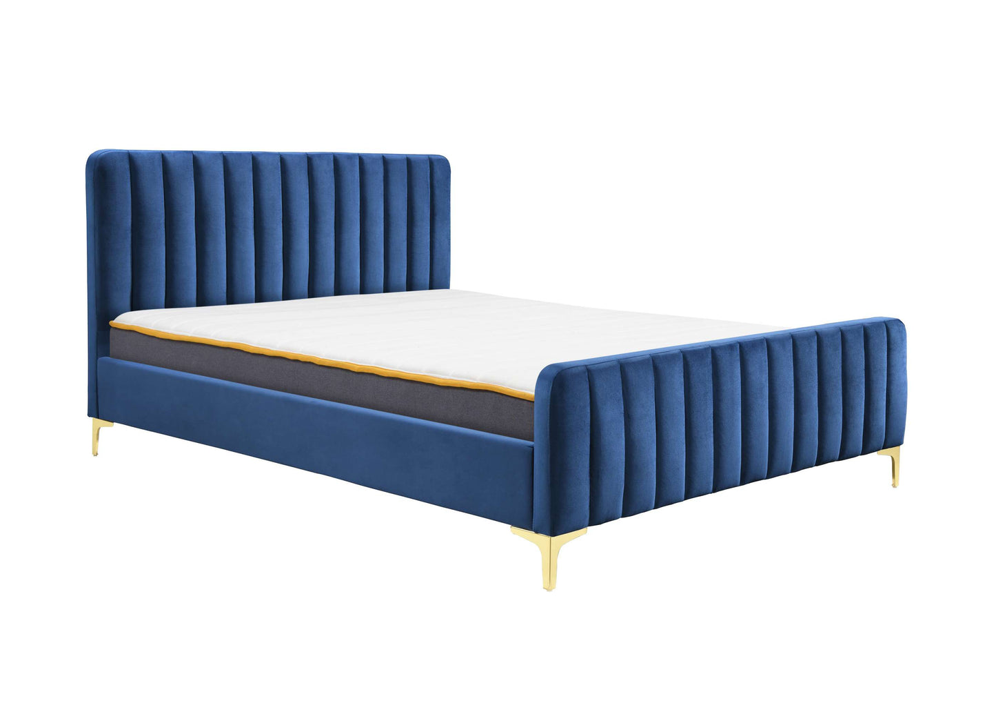 Verticals Blue Fabric Double Bed