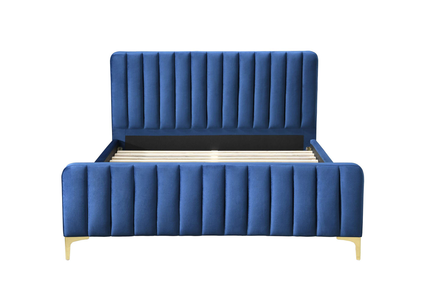 Verticals Blue Fabric Double Bed