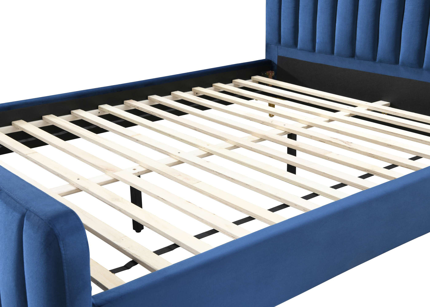 Verticals Blue Fabric Double Bed