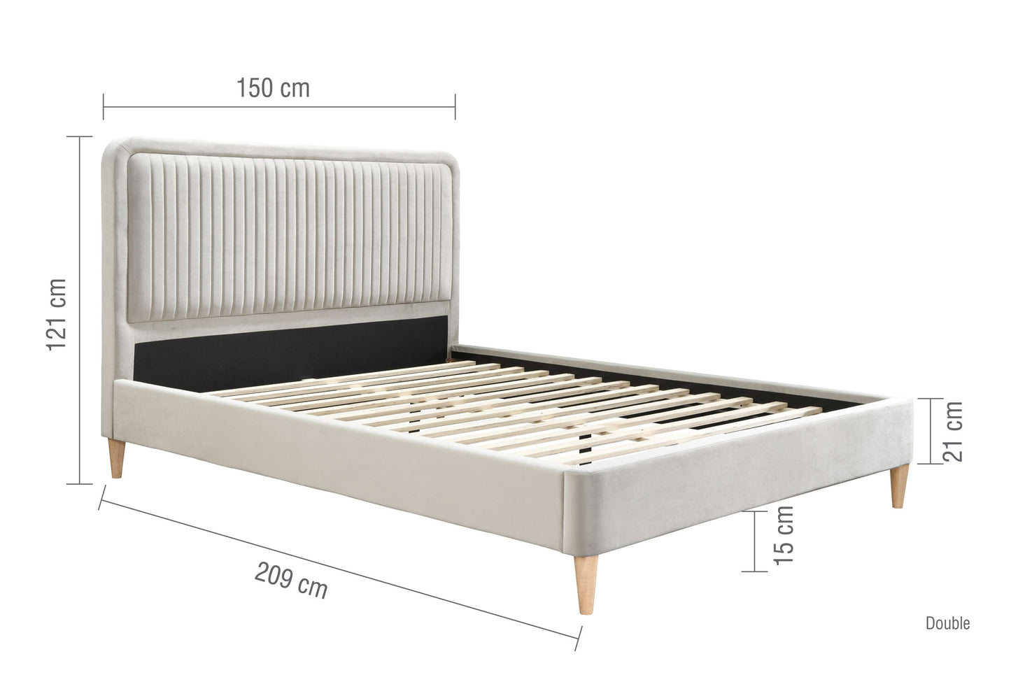 Verticals Warm Stone Fabric Double Bed