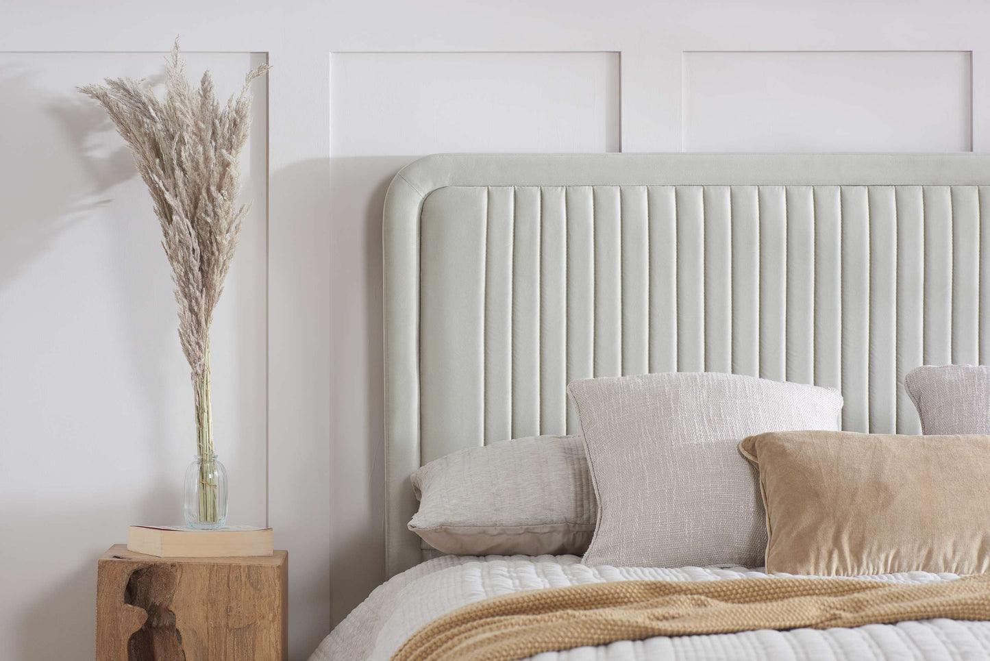 Verticals Warm Stone Fabric Double Bed