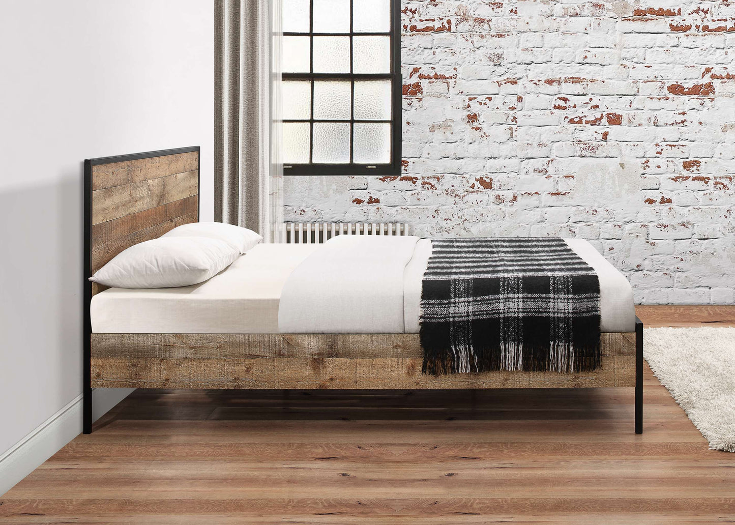Urban Metal & Wooden Frame Bed