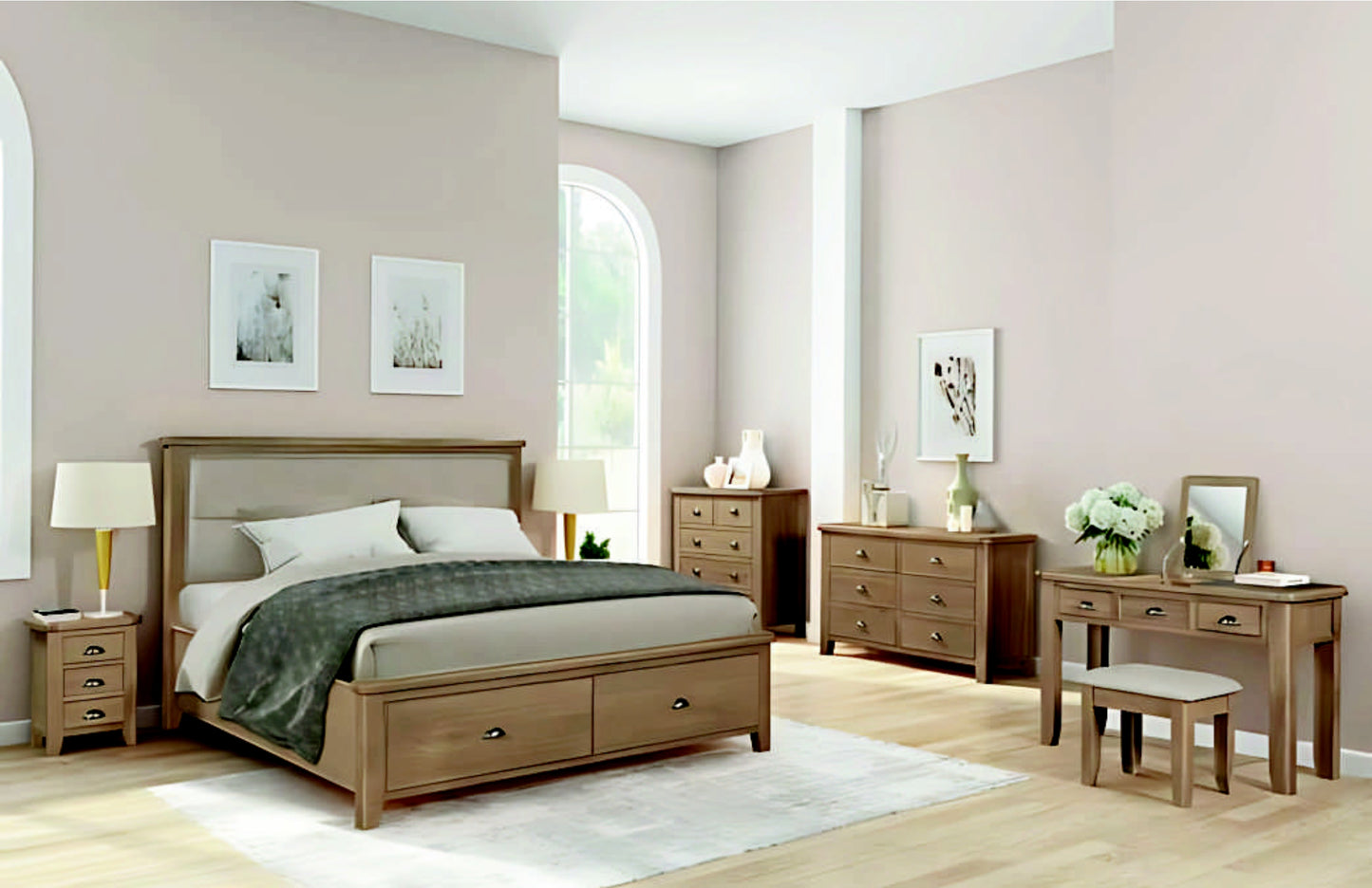 Aylesbury Solid Oak Bedframe - Storage Drawers