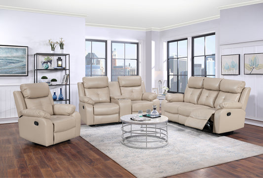 Lisbon Recliner Sofas - Beige Air Leather