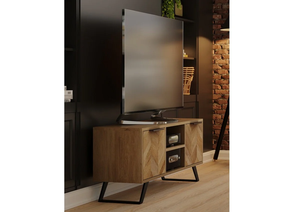 Agra Mango Parquet Herringbone Large TV Cabinet