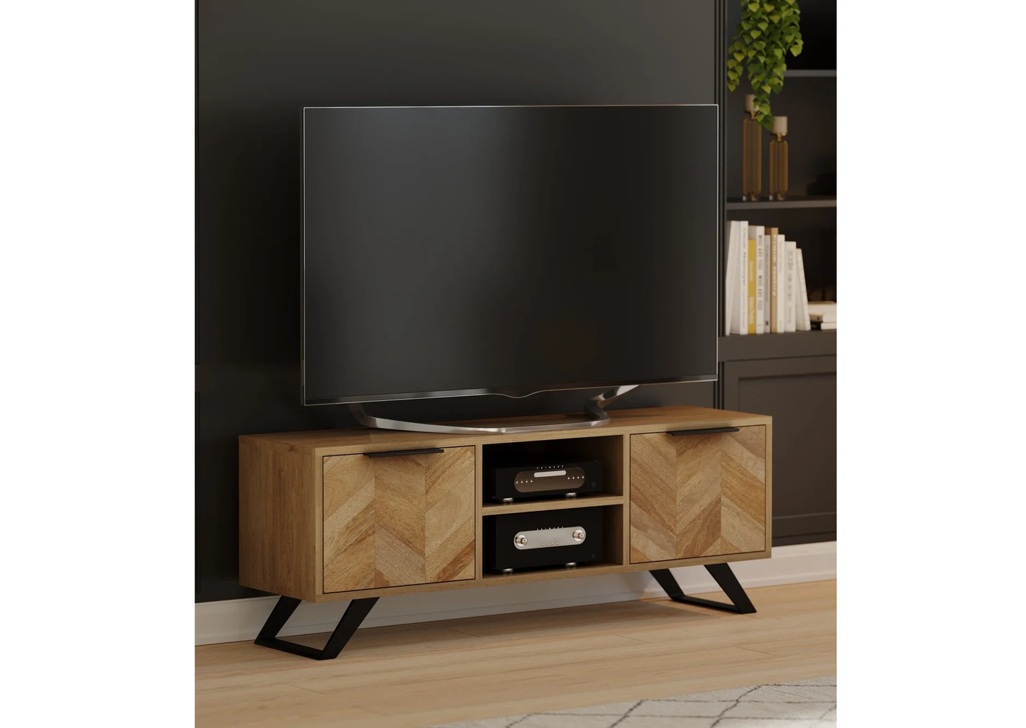 Agra Mango Parquet Herringbone Large TV Cabinet