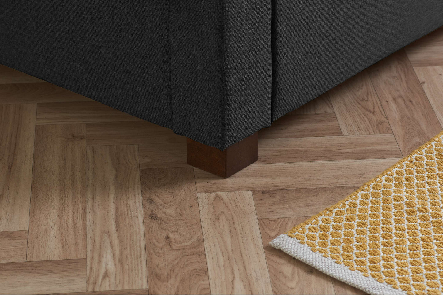 Valentino Charcoal Fabric Bed With Storage Drawers