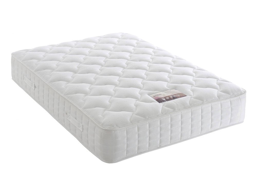 Divan Bed Set - Vermont 1000 Mattress with York Headboard in Comet Stone