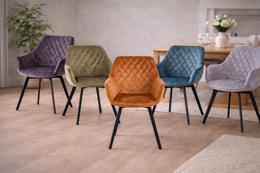 Orbit Fabric 360 Swivel Dining Chairs