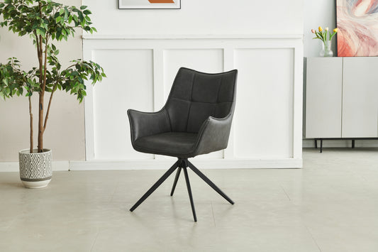 Hunter Charcoal PU Faux Leather Dining Chair