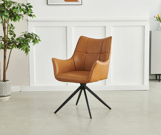 Hunter Tan PU Faux Leather Dining Chair
