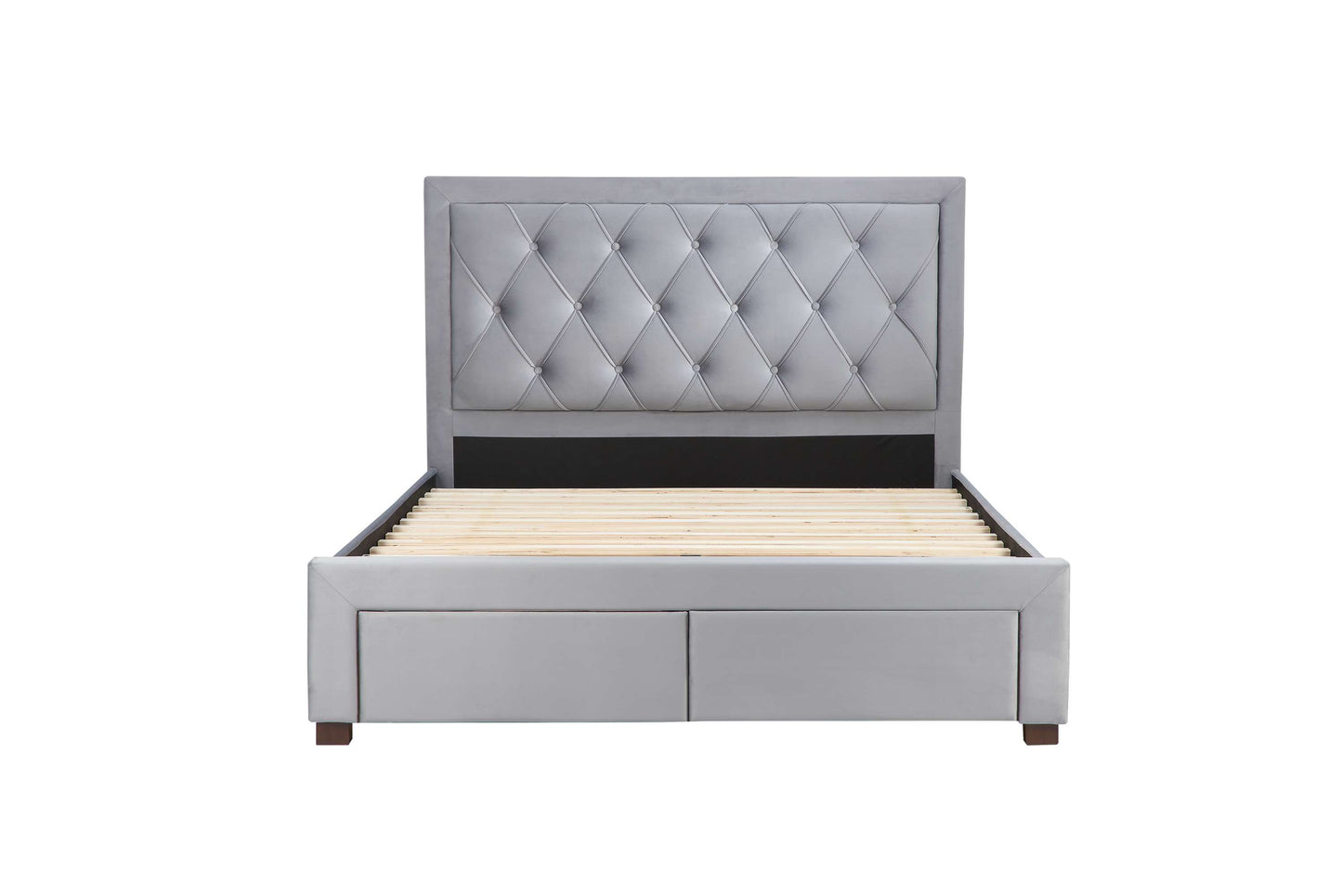 Woodbury Grey Fabric Bed with Storage Drawers